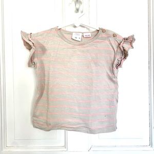 Zara BabyGirl ruffle sleeve shirt